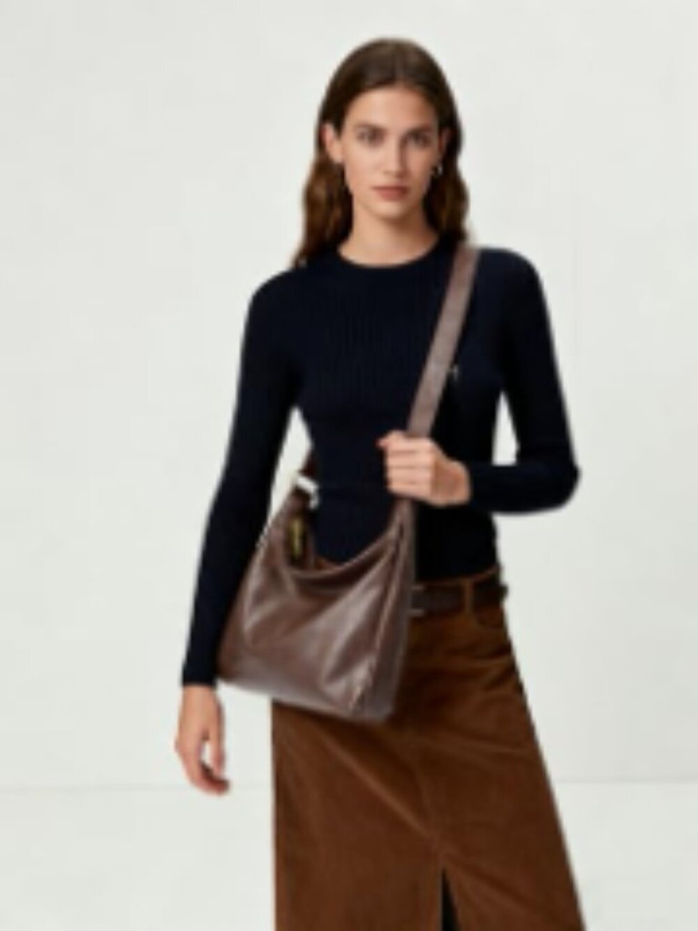 Ultra Soft Foldable Vegan Leather Hobo Bag Slouchy Shoulder Tote - Picture 3 of 7